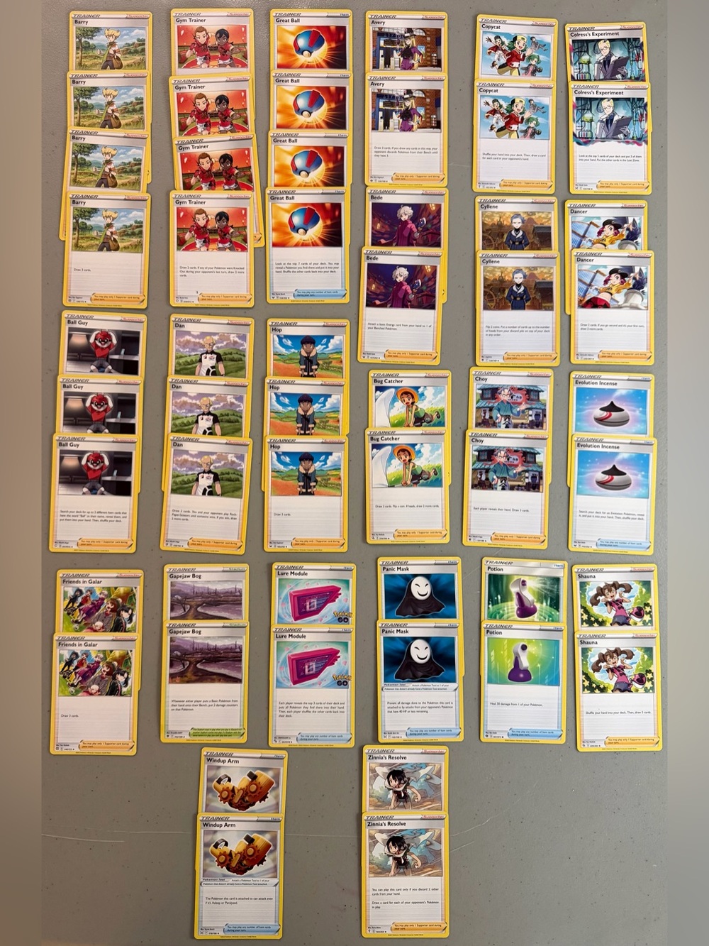 Pokemon TCG Duplicate Trainer Card Lot